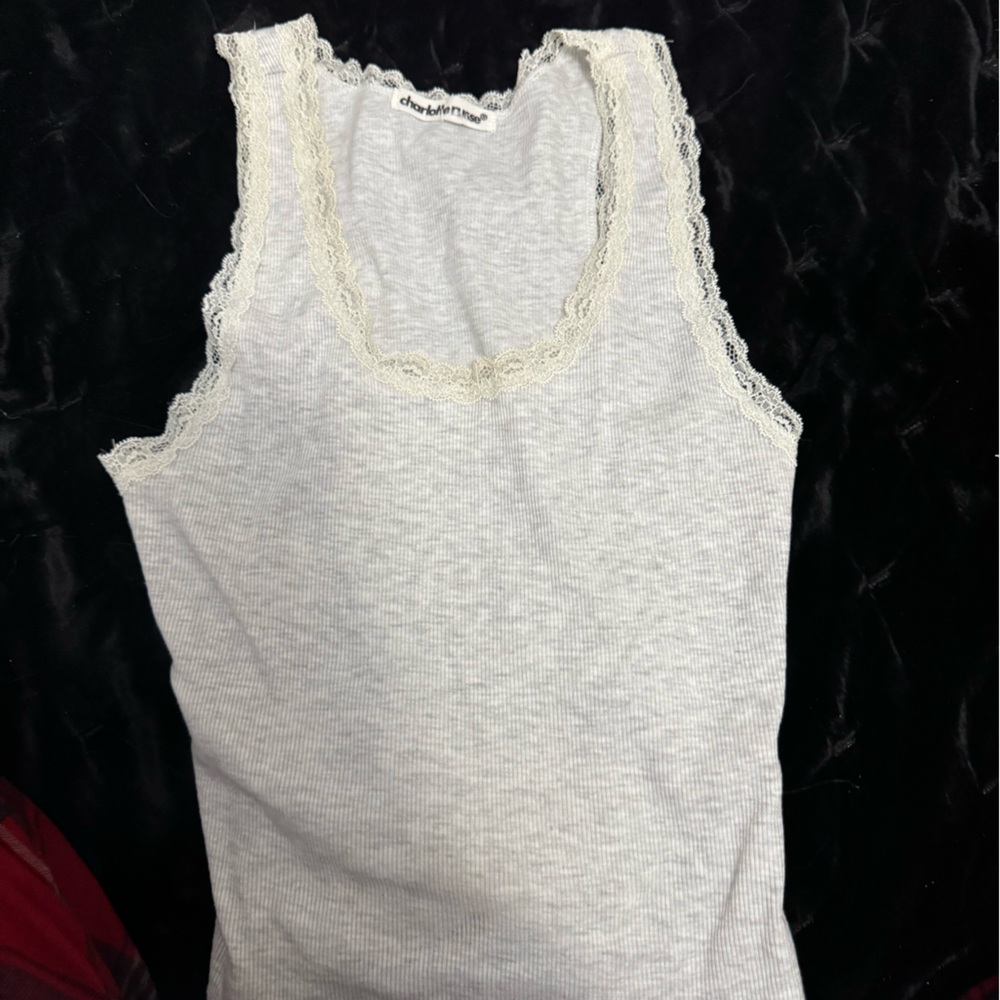 Charlotte Russe White Fitted Tank Top